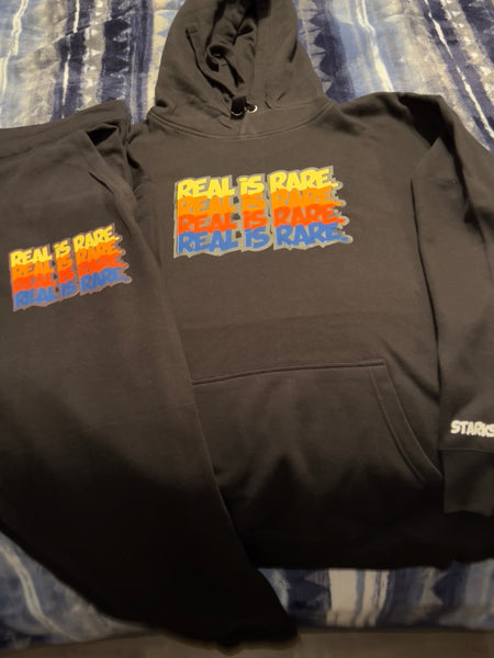 Real is rare Multi-color logo hoodie set