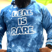 Real is rare blue tye dye hoodie